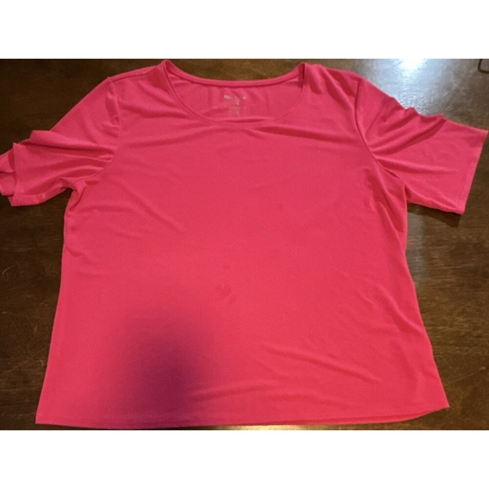 White Stag Pink Knit Stretch Short Sleeve Pullover T-Shirt XL 95% Polyester